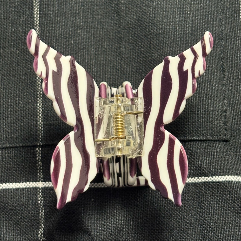 Emi Jay Zebra Pattern Papillon Butterfly Claw Clip